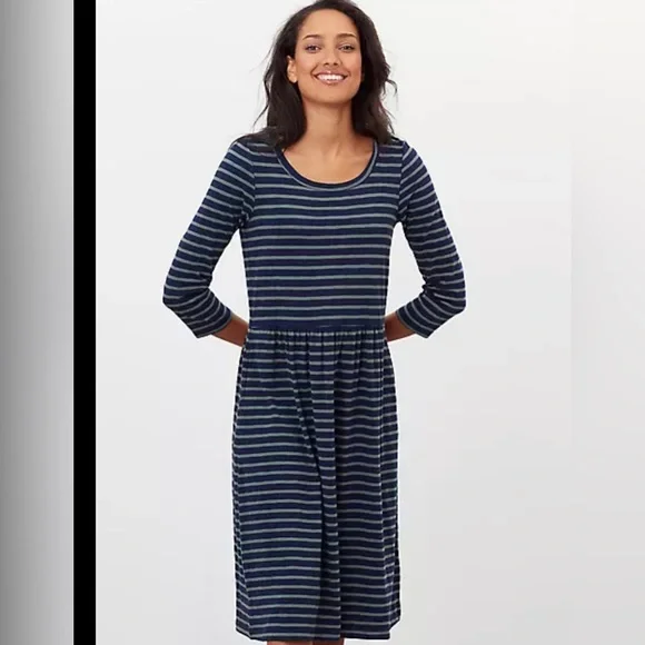 navy blue and green striped dress NAVY & GREEN SEASIDE STRIPED MAXI DRESS L